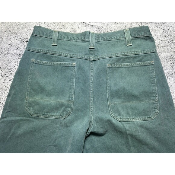 Vintage 90s Streetwear Mens 38 Faded Baggy Loose Denim Short Green Skater Grunge - Picture 13 of 14